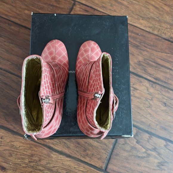 Dolce & Gabbana Rosa Croc Patent Leather Bootie - Picture 6 of 11